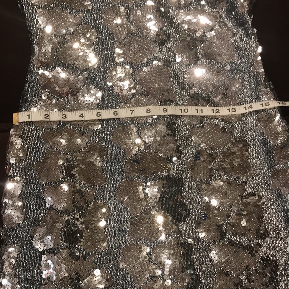 Dave & Johnny Vintage Silver Sleeveless Sequin Snake Pattern Dress 1980’s Sz 8 - Picture 13 of 14